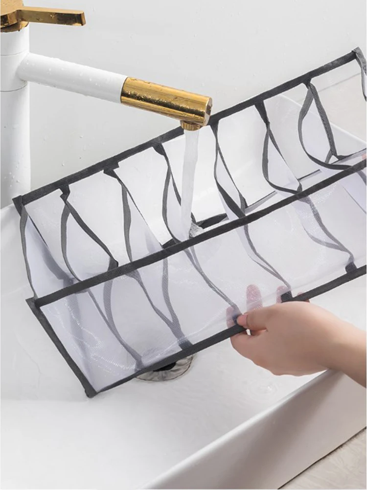 Description Picture 4 of item1 Pc 7 Compartment Underwear Pants Storage Compartment Organizer Jeans Drawer Clothes Divider Wardrobe Organizing Storage Boxes