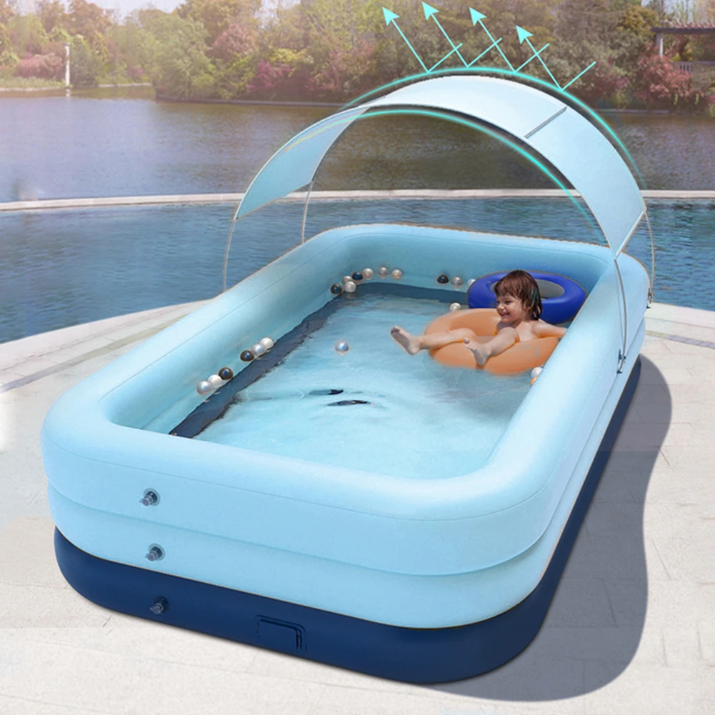 380CM/210CM 3 Layer Automatic Inflatable Swimming Pool Large pools for family Removable Children