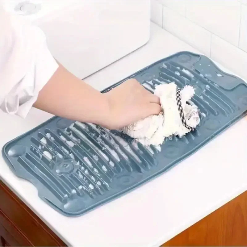 Silicone Laundry Scrub Board â€“ Portable Mini Washing Board, Foldable & Hangable, Creative Household Cleaning Tool for Laundry, D