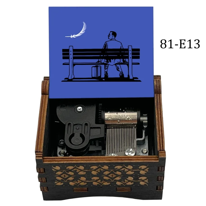 Wooden Wind Up Music Box Forrest Gump Musical Theme Mechanical Movement 18 Note Special Birthday Gifts Movie Fans Souvenir