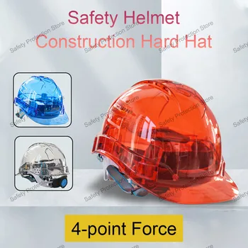 Casco di sicurezza trasparente Elmetto da costruzione Casco protettivo da arrampicata Casco ventilato Protezione per la testa sul posto di lavoro all'aperto