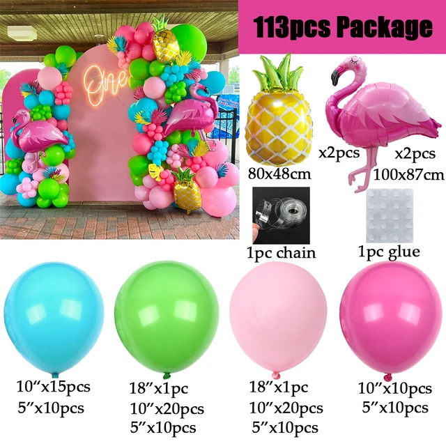 Summer Fruits Pineapple Flamingo Hot Pink Green Balloons Garland Tropical  Hawaii Birthday Wedding Party Decorations Baby Shower - AliExpress