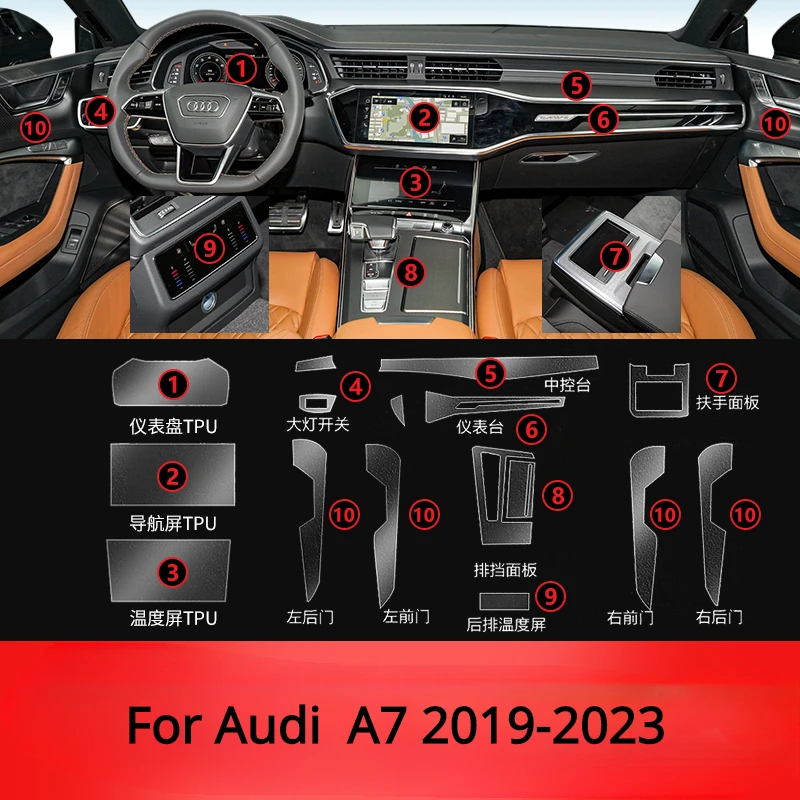 For Audi A6 C8 A7 2019-2023 Car interior Accessories film