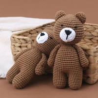 Crochet for Baby Handmade Animation Knit Sleep Bear Stuffed Animal Sleeping Buddy Newborn Photo Prop Christmas Gift