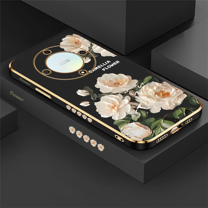 Elegant Floral Shockproof Plating Phone Case for Honor & Huawei Devices