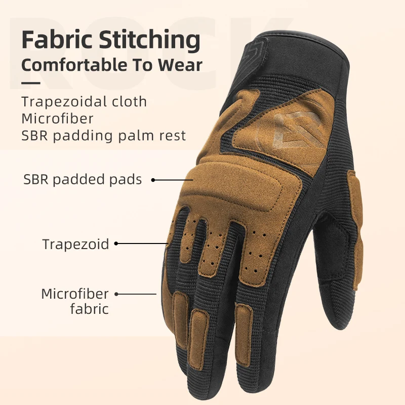 ROCKBROS Cycling Gloves Men Women Screen Touch Motorcycle Gloves Spring Autumn Shockproof MTB Full Finger Bike