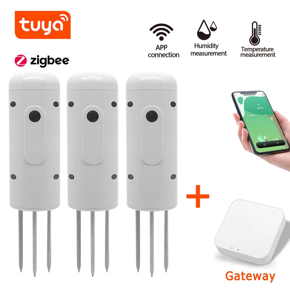 Tuya Zigbee Wireless Soil Moisture Meter Temperature Humidity Tester Plant Monitor IP67 Waterproof Detector for Garden Planting soil moisture sensor,soil tester,soil moisture meter