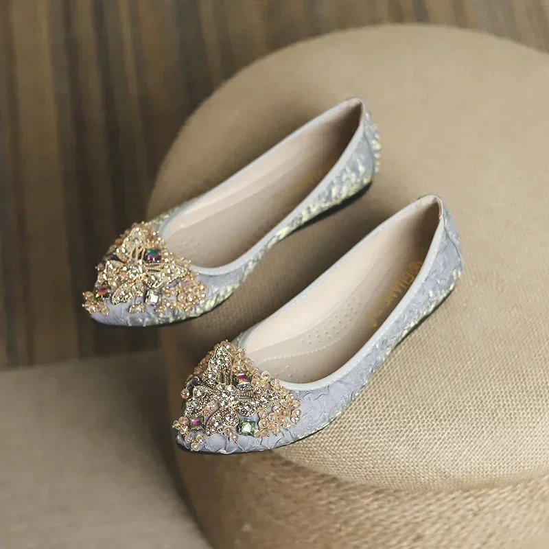 Bailarinas Plegables Calzado Mujer Punta Fina Zapatos Planos De Ballet Para Mujer MACHSWON - Brillantes, Cómodos Y Plegables Con Lazo Elegante Balerinas Punta Puntiaguda Lazo Zapatos Mujer Comodos Vestir