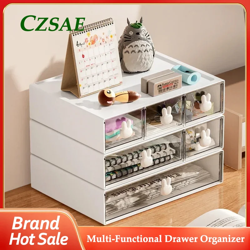 

Multi-functional Drawer Organizer Desktop, Student Stationery Office Tape Hair Accessories Storage and Organization Shelf