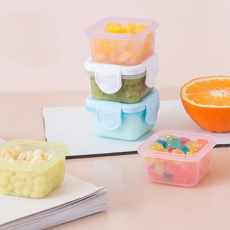 Baby Food Storage Containers 4pcs BPA Free Mini Baby Food Storage Containers Baby Learning Dishes Auxiliary Bowl Portable Sealed Storage Boxs Can Microwave
