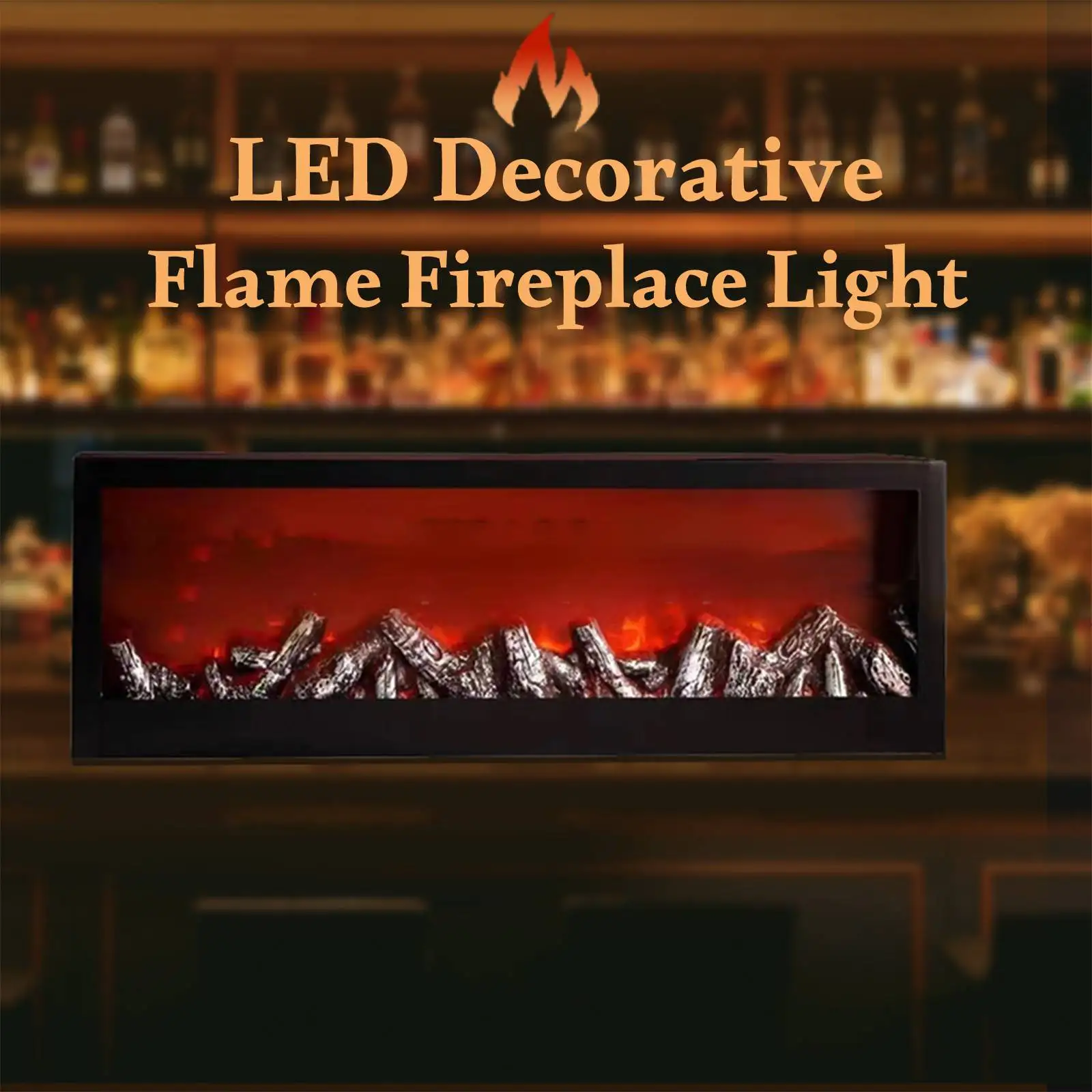 Retro Fireplace Lamp with LED Night Light Simulated Fireplace USB Powered for Lighting Living Room Decorative Ornament