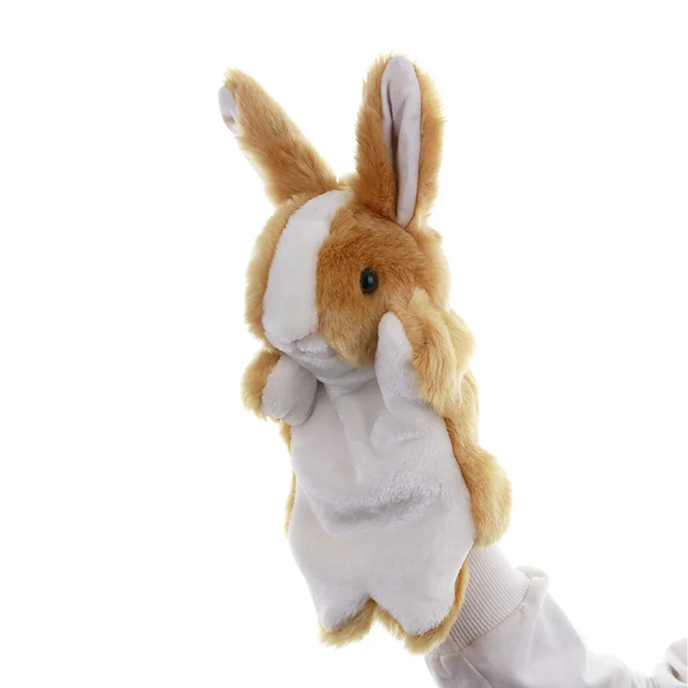 

Cartoon Rabbit Toy Plush Hand Puppet Story Telling Prop Role Play Accessory Party Favor For Parent Child White