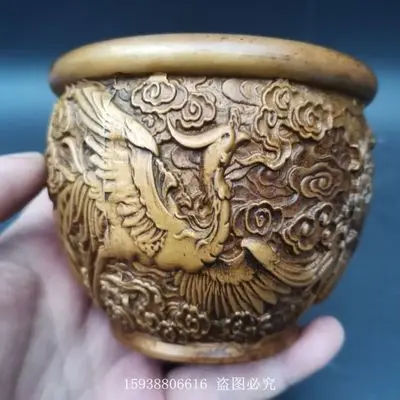 

Изысканный античный рельефный цилиндрический орнамент из чистой меди