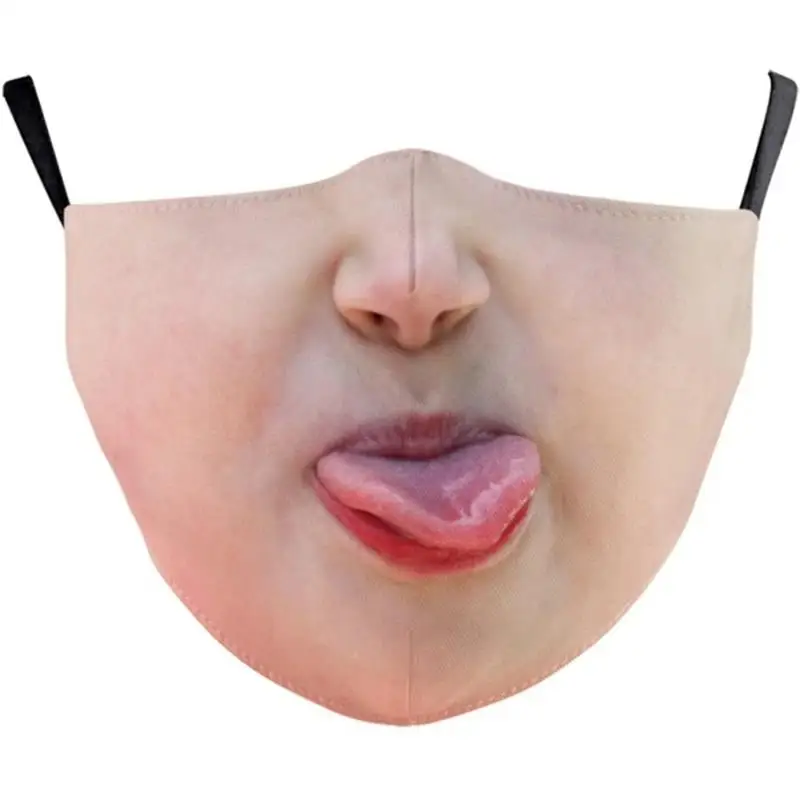 Adults Comical Printed Cotton Blend Face Masks - Fashionable Facial Expressions
