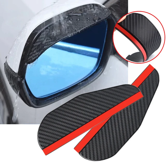 2PCS Car Rear View Mirror Rain Visor Guard, Carbon Fiber Auto Side Mirror  Rain Eyebrows, Rainproof Waterproof PVC Rearview Mirror Rain Visor Smoke