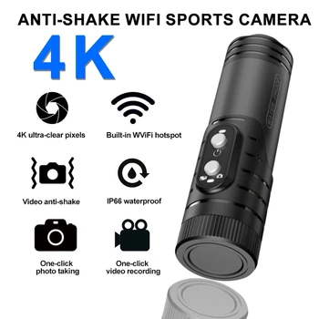 Anti Shake Fucile Macchina Fotografica 4K 1080P Caccia Esterna Della Macchina Fotografica di Sport DV WiFi Moto Bici Casco Macchina Fotografica Action Cam Con Torcia Elettrica