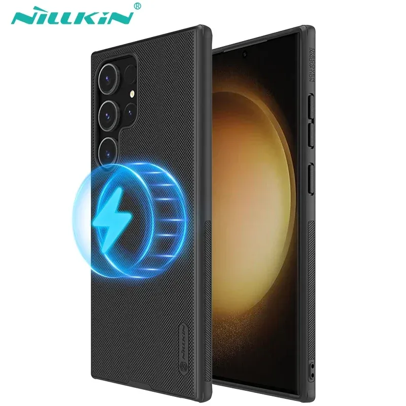 For Samsung Galaxy S24 Ultra MagSafe Case NILLKIN Frosted Shield Pro Magnetic Wireless Charging Cover For Samsung S24 / S24+