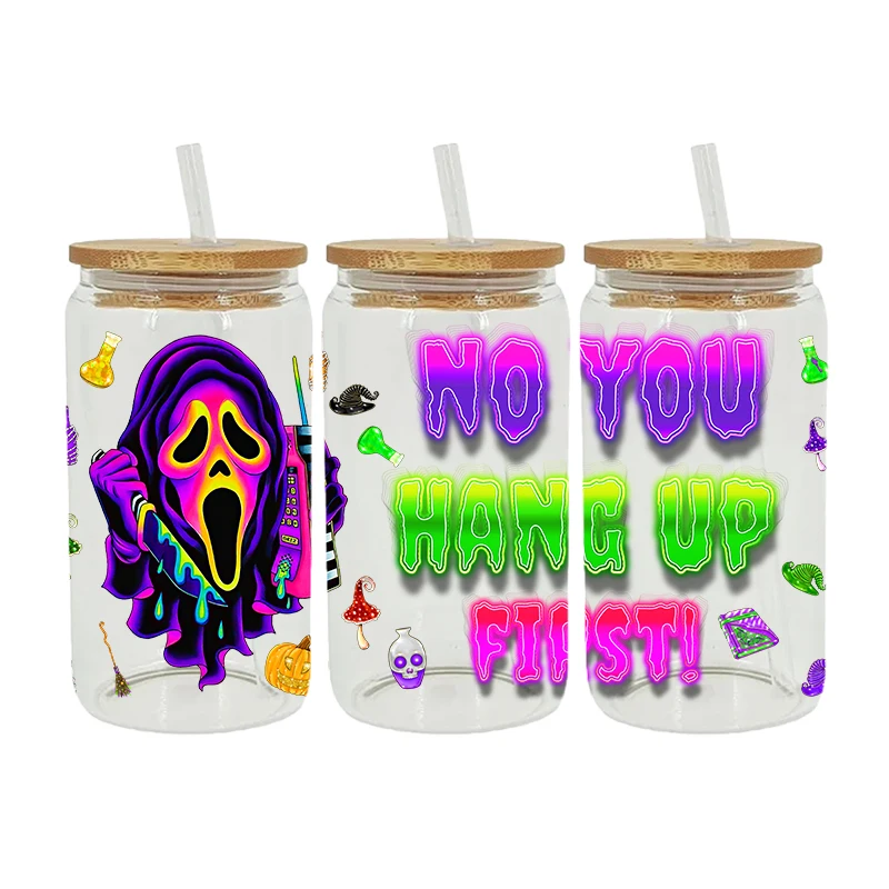 DTF Transfer Sticker UV DTF Transfer Sticker Halloween Theme For 16oz Libbey Glasses Wraps Cup Can DIY Waterproof Easy To Use Custom Decals D1410 dtf transfer sticker