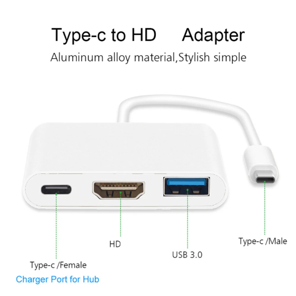 3 In 1 Usb-C Usb  - Hdmi ȣȯ 4k Usb 3.1 Type-C-Macbook Air 12 ȯ  Usb 3.0  