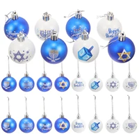 12/36Pcs Hanukkah Hanging Ball Ornaments Party Layout Decorations Festive Party Plastic Balls Christmas Tree Home Party Hanging 1