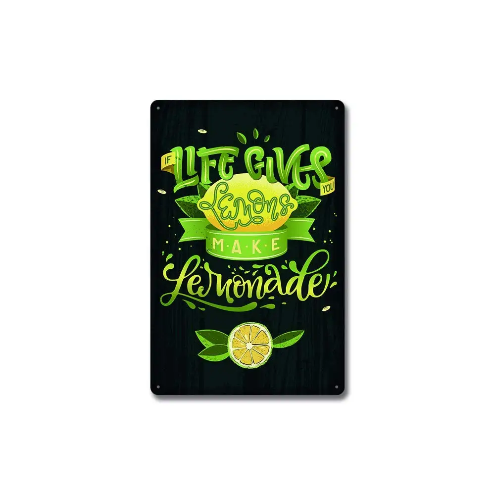 

SLALL If Life Giver You Lemons Make Lemonade.Suitable Farm Retro Street Sign Household Metal Tin Sign Bar Cafe Car Motorcycle Ga