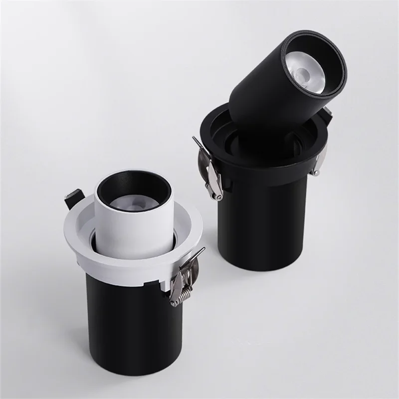 1Pcs LED Aluminum Recessed Rotating Downlight 9W12W15W18W20W24W Epistar Chip COB Spot Light Ceiling Lamp AC85-265V