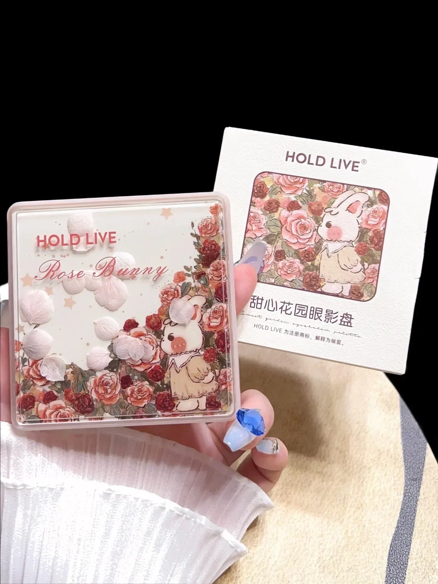 HOLD LIVE Rose Bunny Sweetheart Garden Eyeshadow Palette 18-Colors Pearlescent Matte Eye Shadow Rare Beauty Original Makeup