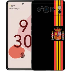 Black Soft Shell Phone Case with Spain Bull Flag Design for Pixel 8 Pro (A1)