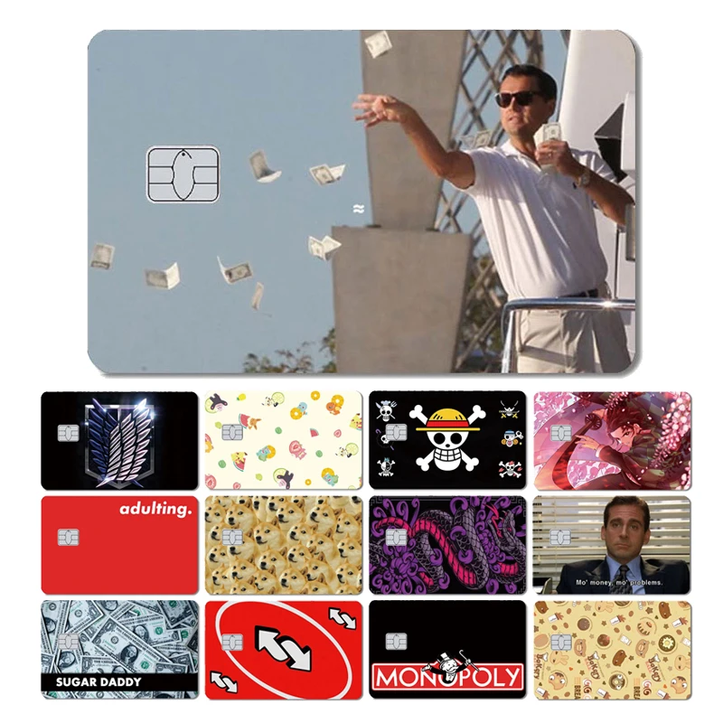 

Anime Cute Cartoon Money Wing Game Film Cover Sticker Case for Small Chip Credit Debit Card Front Side