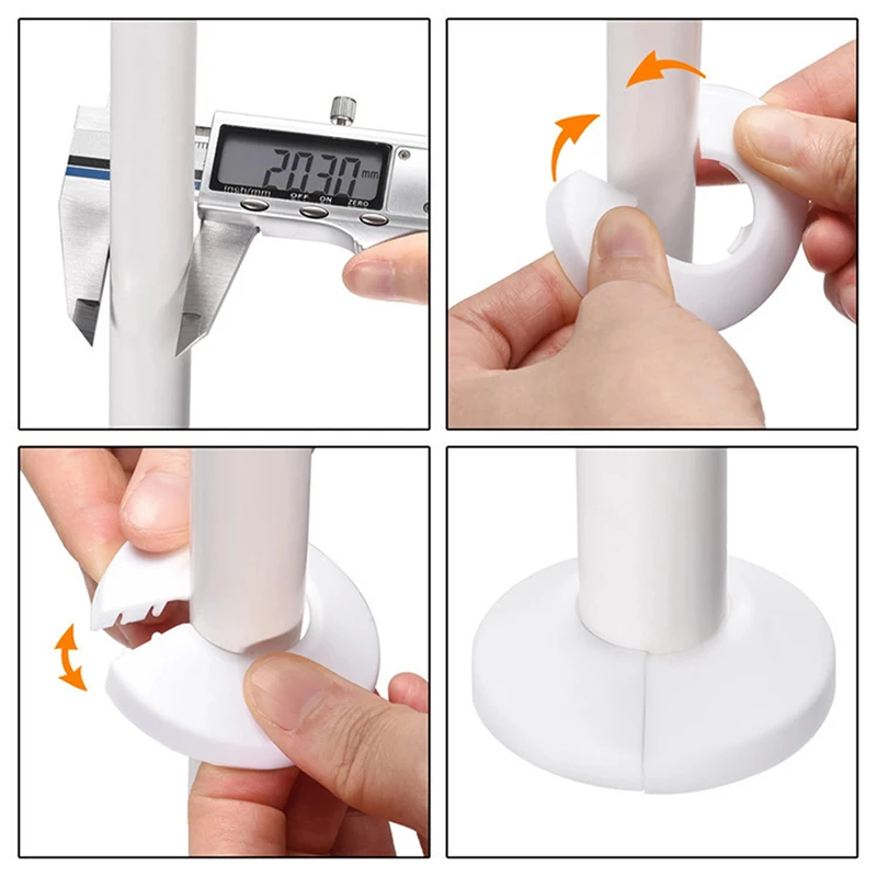 Radiator Pipe Collars 5Pcs 13/17/21/26/33/35/41mm Wall Duct Shower Faucet Angle Valve Pipe Plug Decoration Cover Snap-on Plate game console case