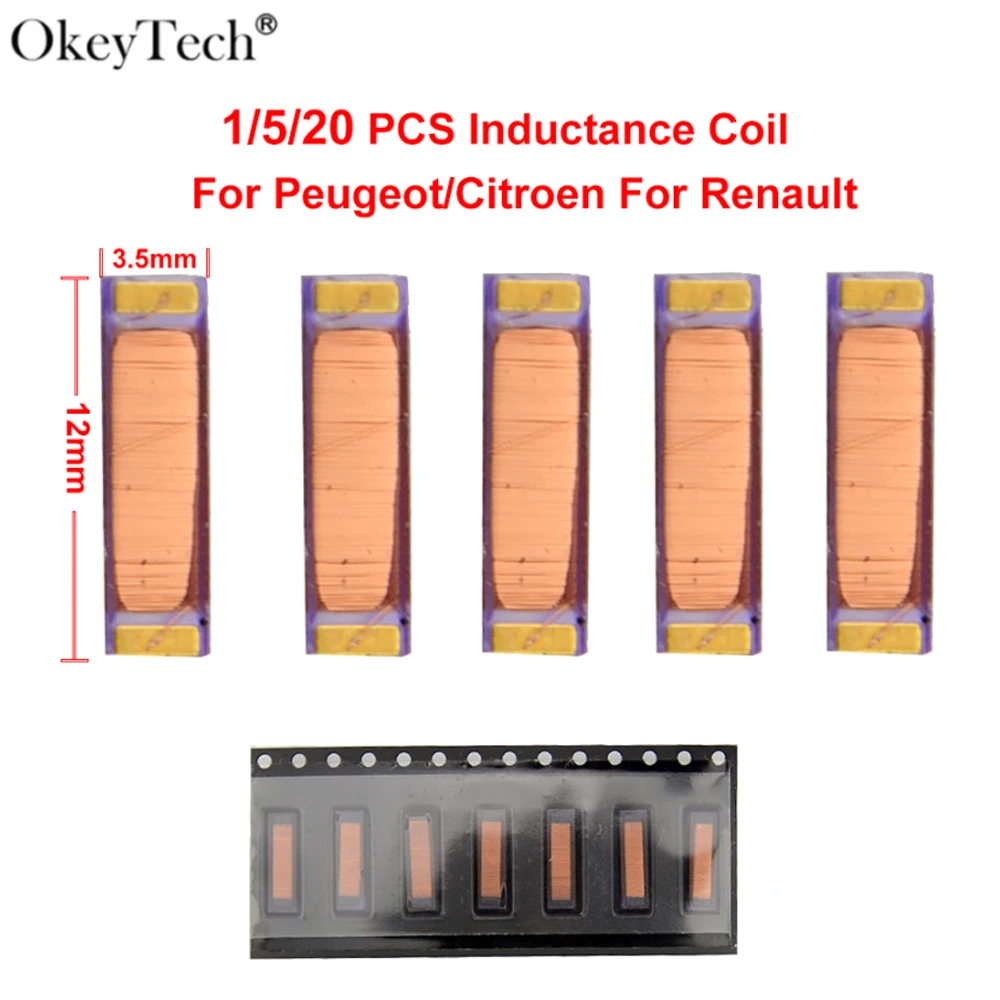 Transponder Chip 1/5/20PCS Repair Inductance Coil for Renault for Peugeot Citroen Auto Car Remote Key 2.38MH 680P