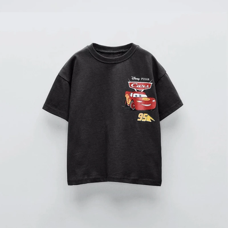 Cartoon Car Boys T-shirt Summer Clothing New Style Cartoon Short Sleeve Tops Tees Kids Trendy Design Casual T Shirts Children's 6