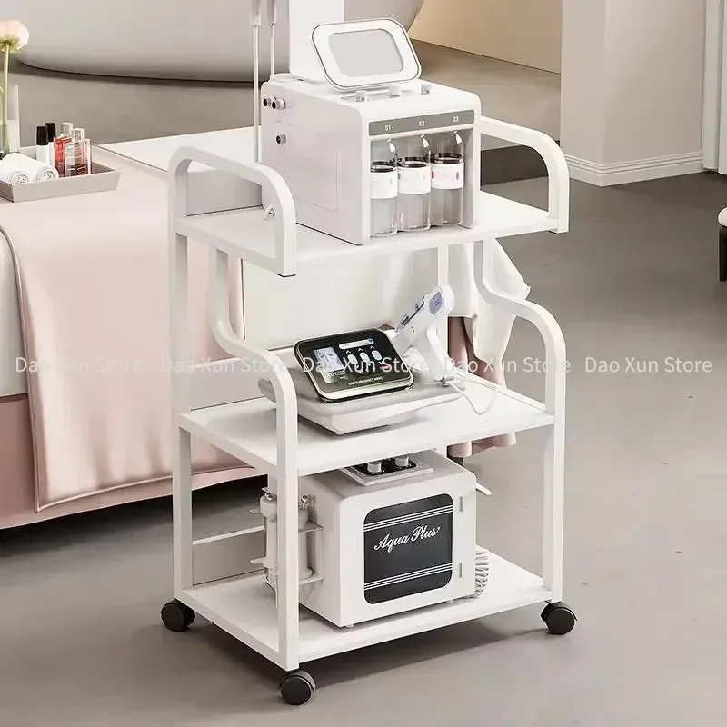 Tattoo Cart Iron Trolley Shopping Stainless Steel Lash Pedicure Wood Furniture Salon Transparent Small Spa Makeup Dressing Table multi layer storage trolley tattoo workstation desk