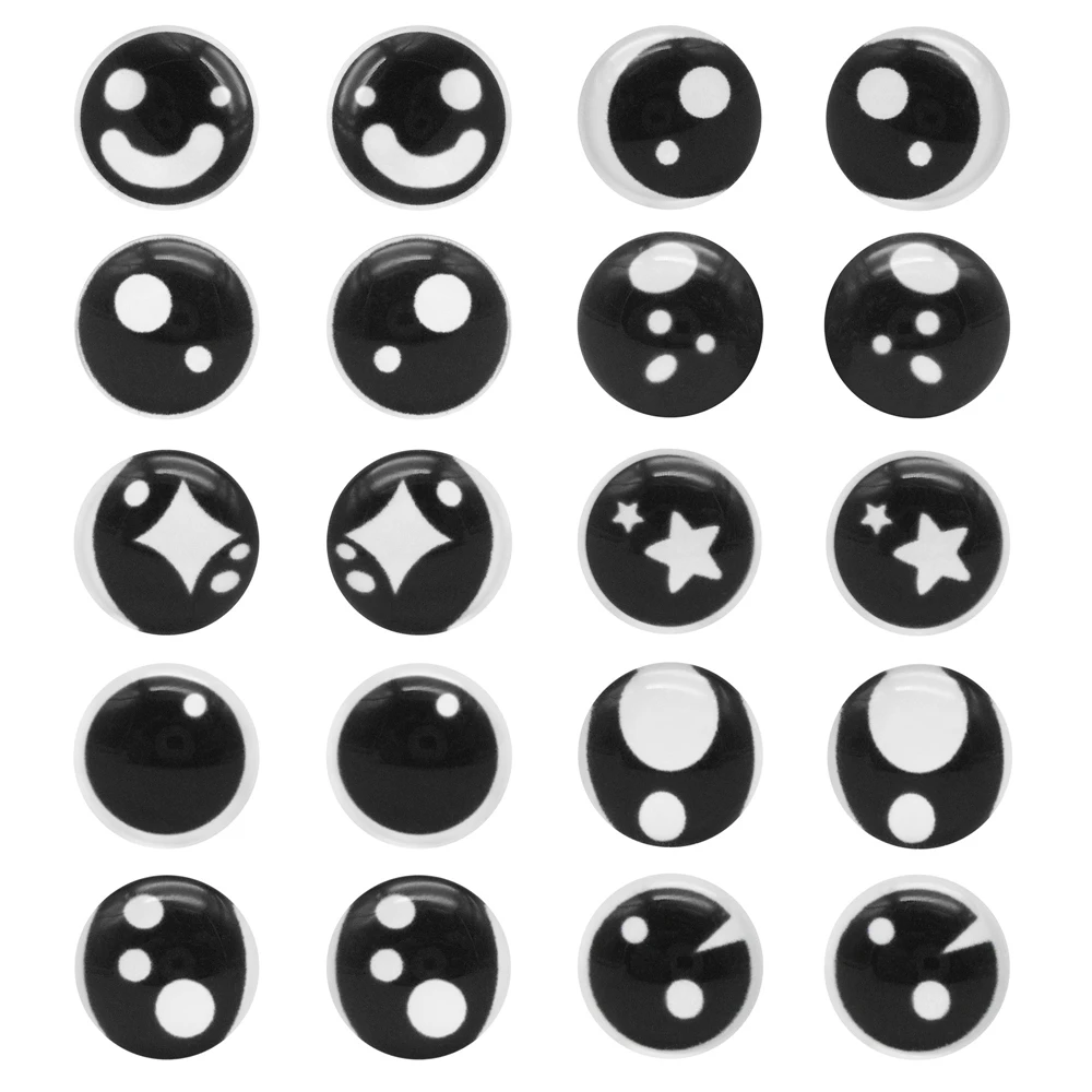 15/25pairs Kuppel Runde Glas Cabochons Stern Muster DIY Plüsch Spielzeug Augen Flache Rückseite Tier Puppe Machen Zubehör 6/8/10/12mm