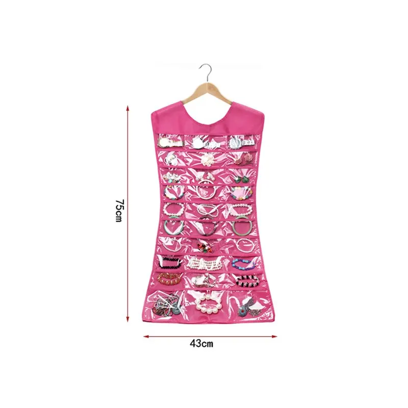 Elegant Dress-Shaped Hanging Jewelry Organizer & Storage Bag