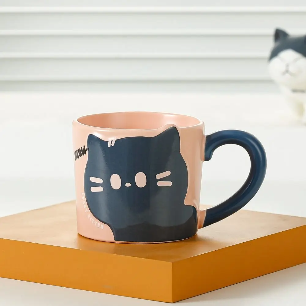 Cat Pattern Cat Coffee Cup Cute Design Japanese Cartoon Coffee Mug Ceramic Material Creative Style Ceramic Mug Gift Giving