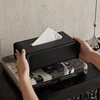 New Woven Tissue Box Leather Napkin Case Luxury Paper Cover Car Living Tissue Paper Holder Desktop Home Tabletop Decoration 2