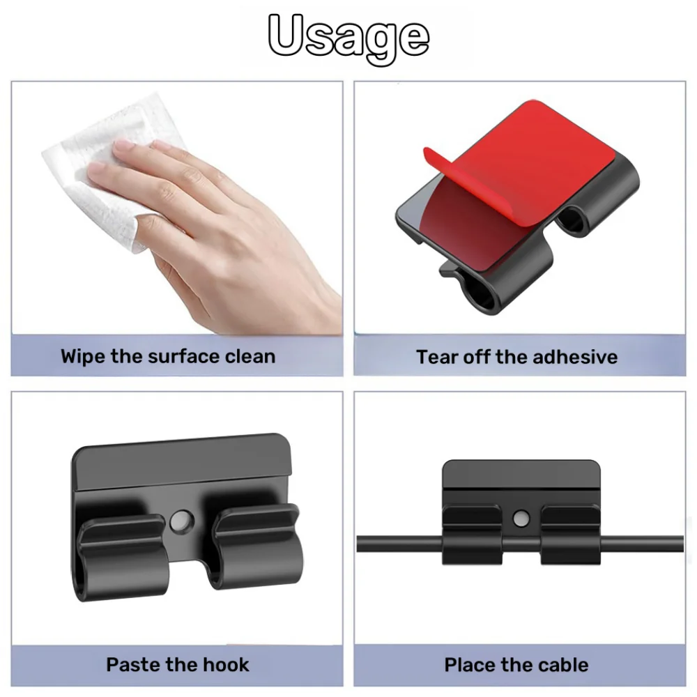 10pcs Christmas Lighting Hanging Hooks Heavy Duty PP String Lights Clips Waterproof Adhesive Strips UV-Resistant Cable Clips