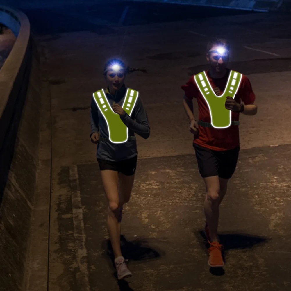 Reflective Safety Vest Motorcycle Safety Jacket Breathable Visible Reflective Vest Adjustable Reflective Running Vest for Outdoor Night Riding