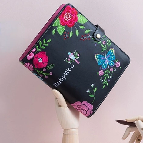 

Delicate Flowers And Butterfly Series Loose Leaf Diary Soft PU Leather Planner A5/A6 Monthly Weekly Plan+To Do List+Lined Paper