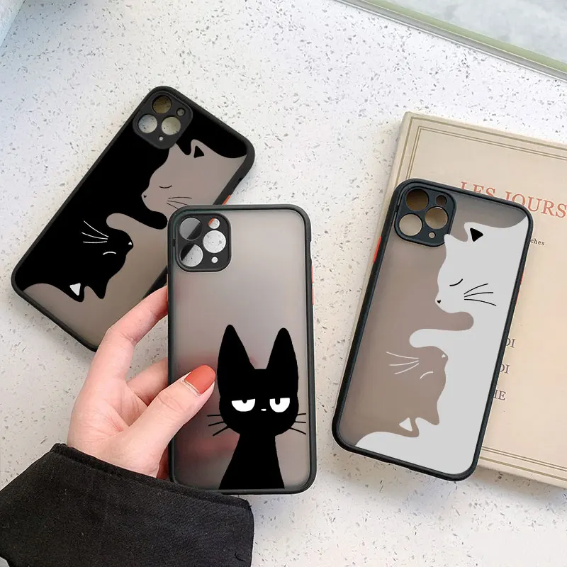 Luxury Black and White Cat Phone Case - Shockproof Cover