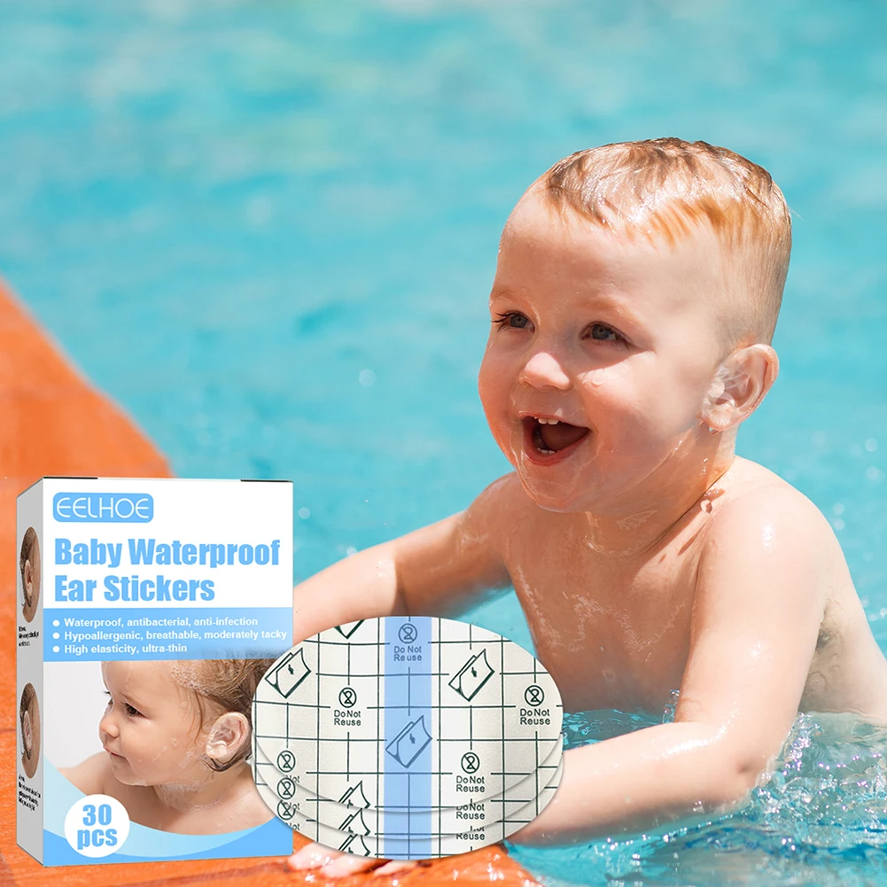 Ear Protector Disposable Baby Waterproof Ear Sticks Patch Baby Protection for Salon Hairdressing for Water Sports 30pcs