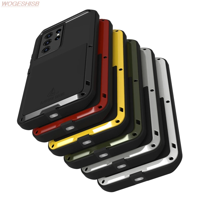 Original Powerful 360 Armor Heavy Duty Metal Tank Protection Case for Samsung Galaxy S21 Ultra S21+ Lovemei Brand Fundas S21 FE