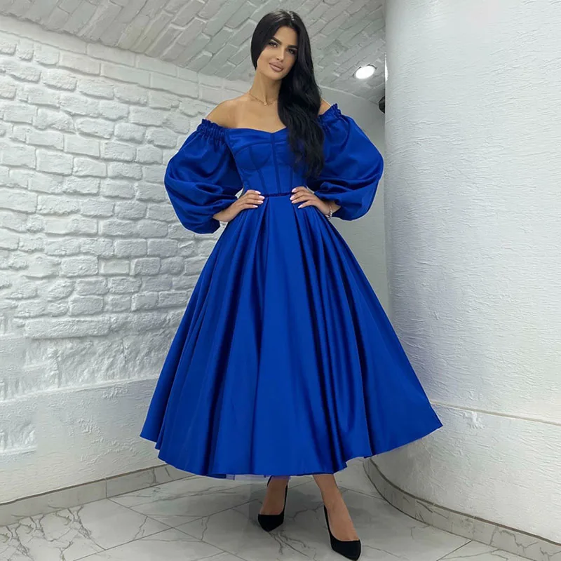 

LORIE A Line Evening Dresses Long Prom Gowns Elegant Pleats Ankle Length Evening Party Dress 2023