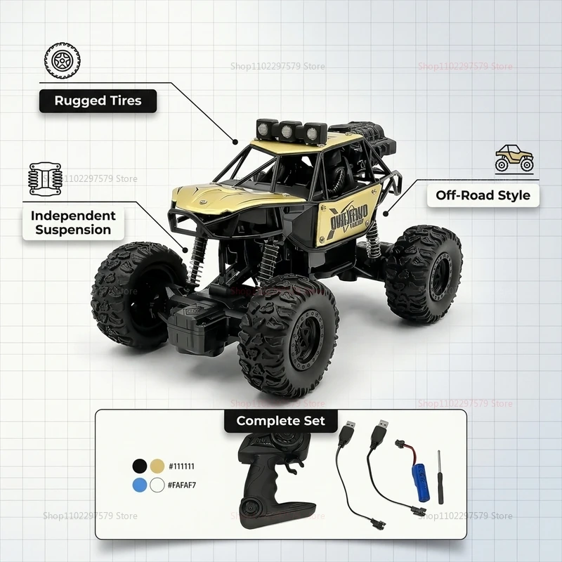 Monster Truck RC Tout-Terrain 4WD - Voiture Télécommandée Haute Performance