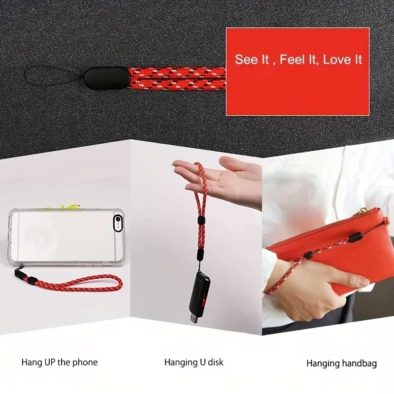 Mobile Phone Straps USB Key Short Lanyard Adjustable Walkie Talkie Hand Strap Wrist Rope Audio Anti-lost for iPhone