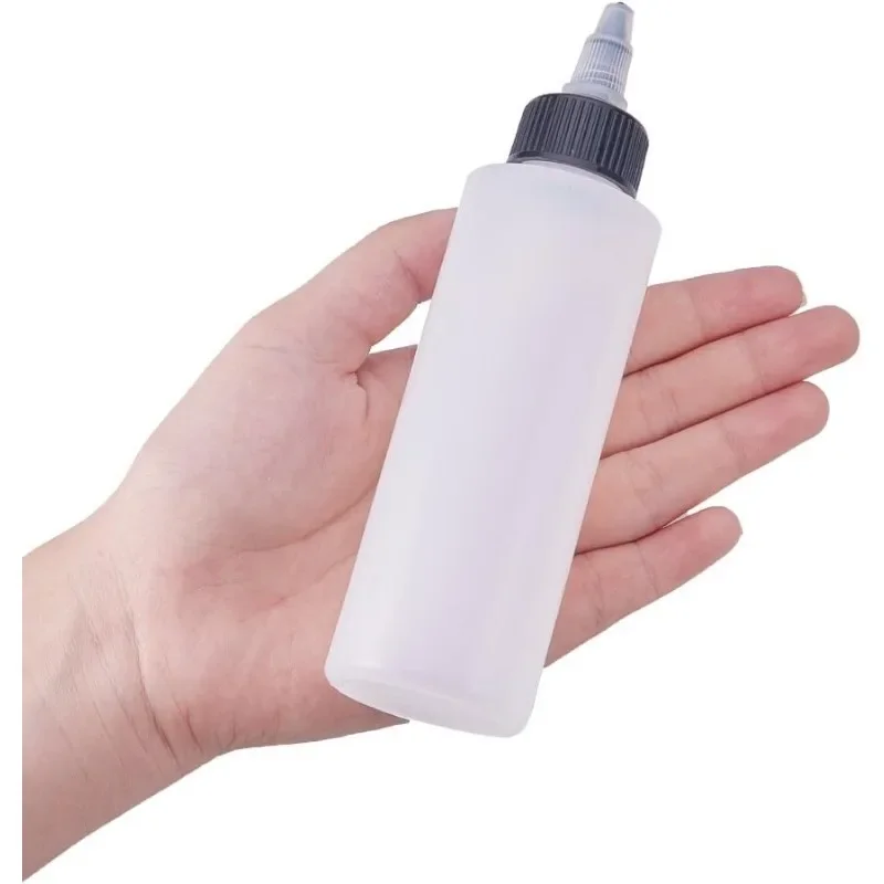 12 Pack 4 Ounce Plastic Squeeze Dispensing Bottles with Black Twist Cap Nozzle for Liquid Crafts Art Glue Multi Purpose