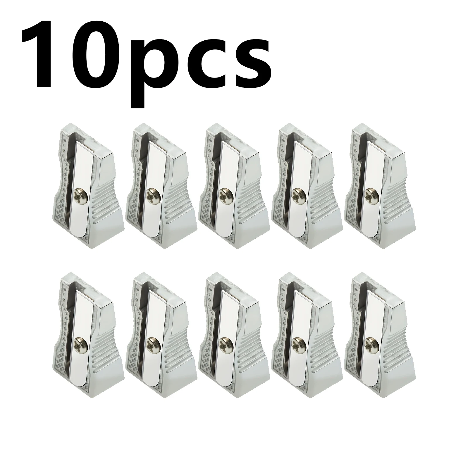 5/10/20Pcs Silver Aluminum Alloy Manual Pencil Sharpener Single Hole Portable for Office Artistic Drawing Stationery 1