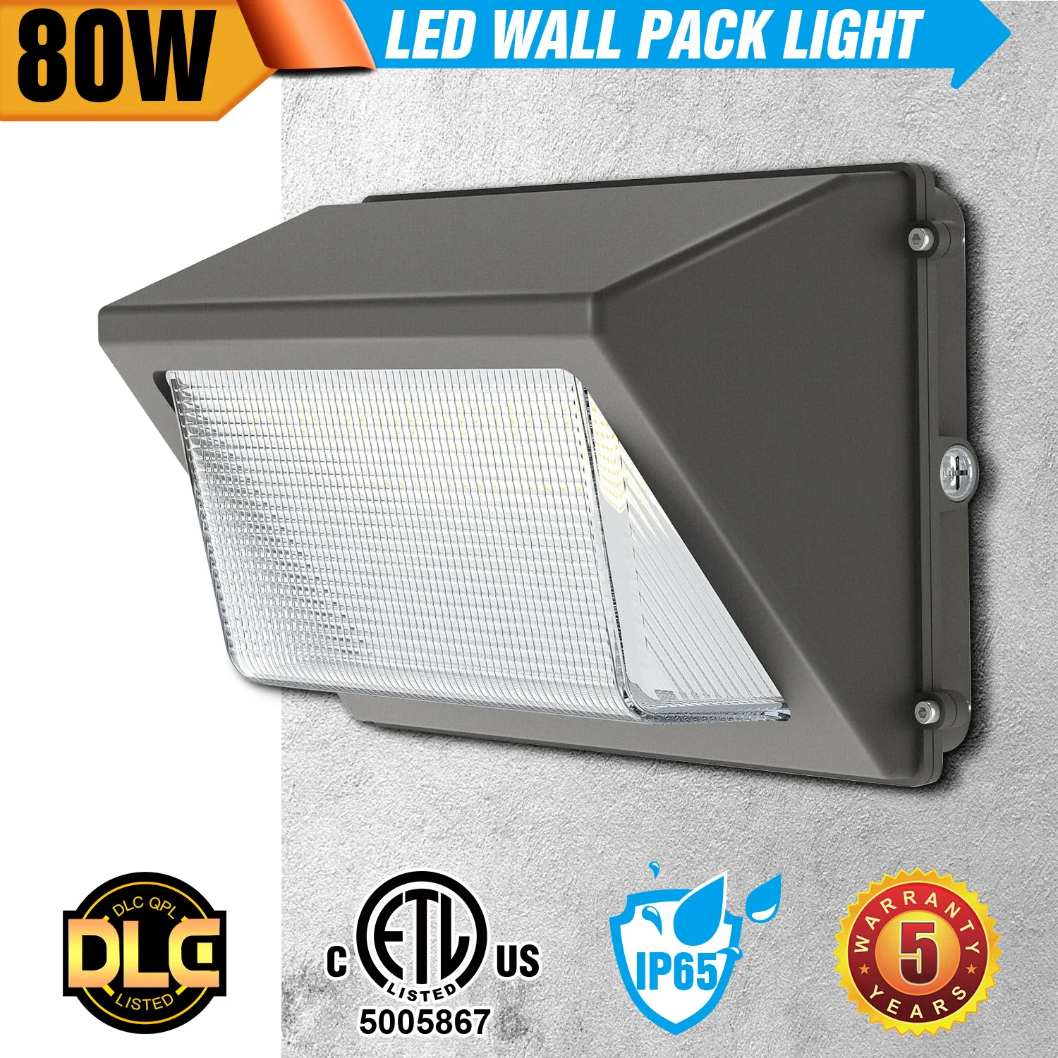 80W LED Wall Light with Photocell IP65 Outdoor Waterproof AC100-277V 5 Years Warranty Dusk To Dawn LED Wall Pack Light solar lamp 200w with panel outdoor dusk to dawn with remote ip65 waterproof for yard garden swimming pool