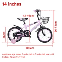 Vélo pour enfant de 14 pouces avec siège réglable et roues auxiliaires, vélo enfant pour apprendre à rouler 2